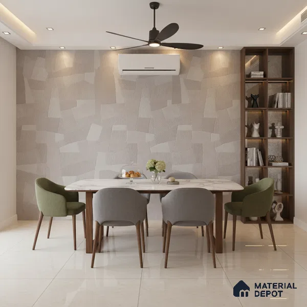 Punch Floor & Wall Tile TL 07897 Levels Steel Decor - 1 4 ft x 2 ft Matte Finish Vitrified Tile - 9 mm  | Suitable For living Room, Bedroom, Bathroom