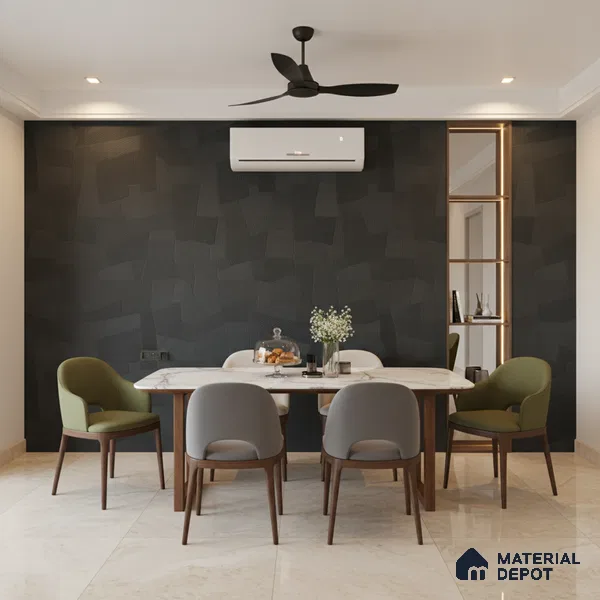 Punch Floor & Wall Tile TL 07898 Levels Teal Decor - 1 4 ft x 2 ft Matte Finish Vitrified Tile - 9 mm  | Suitable For living Room, Bedroom, Bathroom