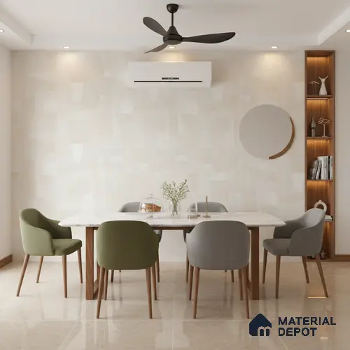 Punch Floor & Wall Tile TL 07899 Levels White Decor - 1 4 ft x 2 ft Matte Finish Vitrified Tile - 9 mm  | Suitable For living Room, Bedroom, Bathroom