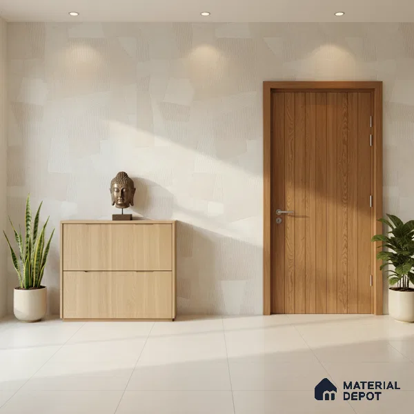 Punch Floor & Wall Tile TL 07899 Levels White Decor - 1 4 ft x 2 ft Matte Finish Vitrified Tile - 9 mm  | Suitable For living Room, Bedroom, Bathroom