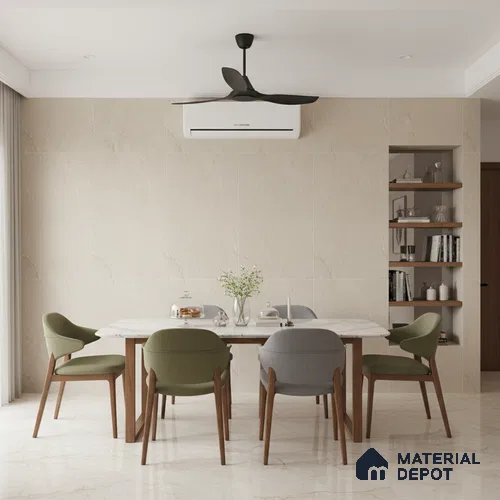 Punch Floor & Wall Tile TL 07900 Bogota Cream 4 ft x 2 ft Matte Finish Endless Vitrified Tile - 9 mm  | 4 Random Designs | Suitable For living Room, Bedroom, Bathroom