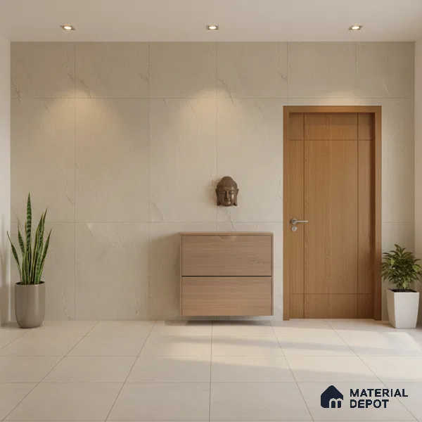 Punch Floor & Wall Tile TL 07900 Bogota Cream 4 ft x 2 ft Matte Finish Endless Vitrified Tile - 9 mm | 4 Random Designs | Suitable For living Room, Bedroom, Bathroom