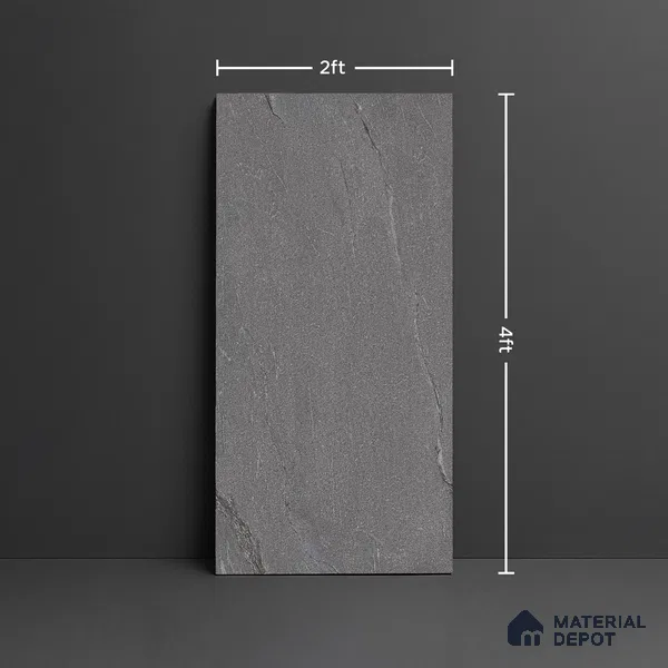 Punch Floor & Wall Tile TL 07900 D Bogota Grey 4 ft x 2 ft Matte Finish Endless Vitrified Tile - 9 mm | 4 Random Designs | Suitable For living Room, Bedroom, Bathroom