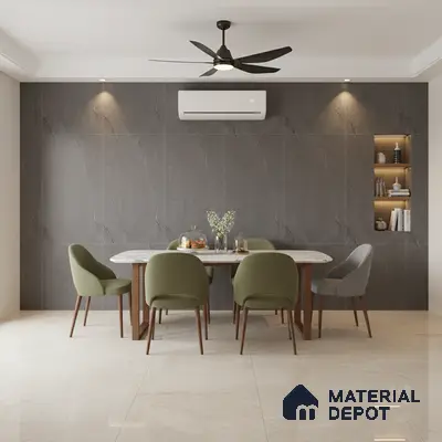 Punch Floor & Wall Tile TL 07900 D Bogota Grey 4 ft x 2 ft Matte Finish Endless Vitrified Tile - 9 mm  | 4 Random Designs | Suitable For living Room, Bedroom, Bathroom