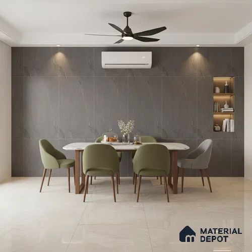 Punch Floor & Wall Tile TL 07900 D Bogota Grey 4 ft x 2 ft Matte Finish Endless Vitrified Tile - 9 mm | 4 Random Designs | Suitable For living Room, Bedroom, Bathroom