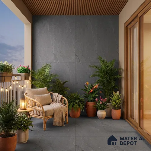 Punch Floor & Wall Tile TL 07900 D Bogota Grey 4 ft x 2 ft Matte Finish Endless Vitrified Tile - 9 mm  | 4 Random Designs | Suitable For living Room, Bedroom, Bathroom