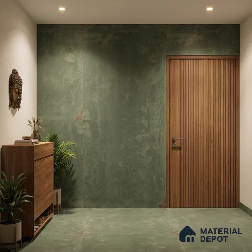 Punch Floor & Wall Tile TL 07902 G Spoleto Green 4 ft x 2 ft Matte Finish Vitrified Tile - 9 mm | 6 Random Designs | Suitable For living Room, Bedroom, Bathroom