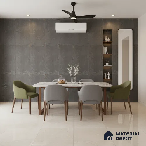 Punch Floor & Wall Tile TL 07902 K Spoleto Willow 4 ft x 2 ft Matte Finish Vitrified Tile - 9 mm  | 6 Random Designs | Suitable For living Room, Bedroom, Bathroom