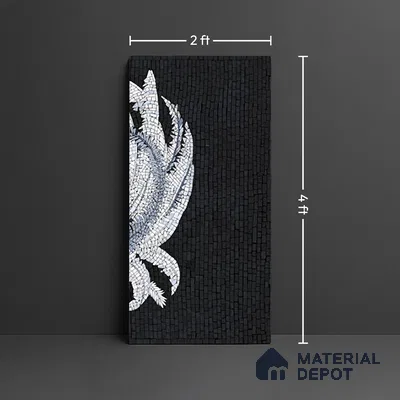 Faux Mosaic Mural Poster Wall Tile TL 07905 Midnight Masque 4 ft x 2 ft Vitrified Glossy Punch Finish - 9 mm | Suitable For Living Room, Bedroom & Office