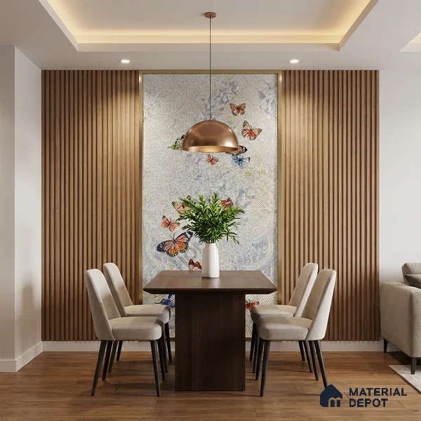 Faux Mosaic Mural Poster Wall Tile TL 07908 Butterfly 4 ft x 2 ft Vitrified Glossy Punch Finish - 9 mm | Suitable For Living Room, Bedroom & Office