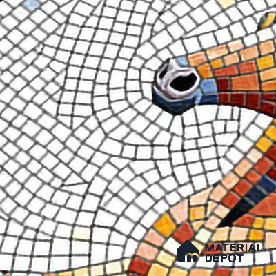 Faux Mosaic Mural Poster Wall Tile TL 07910 Freedom Horse 4 ft x 2 ft Vitrified Glossy Punch Finish - 9 mm | Suitable For Living Room, Bedroom & Office