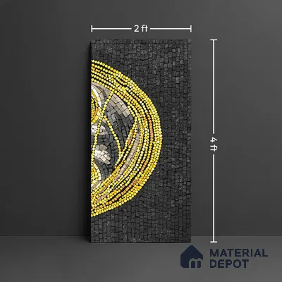Faux Mosaic Mural Poster Wall Tile TL 07911 Golden Beauty 4 ft x 2 ft Vitrified Glossy Punch Finish - 9 mm | Suitable For Living Room, Bedroom & Office