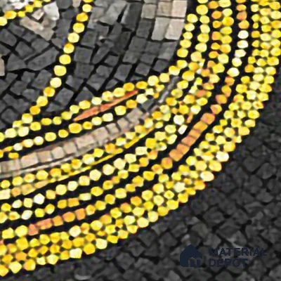 Faux Mosaic Mural Poster Wall Tile TL 07911 Golden Beauty 4 ft x 2 ft Vitrified Glossy Punch Finish - 9 mm | Suitable For Living Room, Bedroom & Office