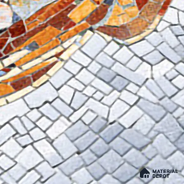Faux Mosaic Mural Poster Wall Tile TL 07914 Ancient Gaze 4 ft x 2 ft Vitrified Glossy Punch Finish - 9 mm | Suitable For Living Room, Bedroom & Office