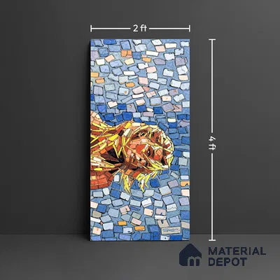 Faux Mosaic Mural Poster Wall Tile TL 07916 Galloping Girl 4 ft x 2 ft Vitrified Glossy Punch Finish - 9 mm | Suitable For Living Room, Bedroom & Office