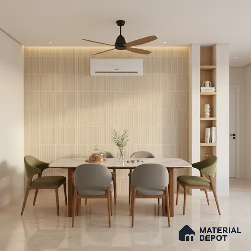 Punch Floor & Wall Tile TL 07946 F Warm Avorio Decor-2 4 ft x 2 ft Matte Finish Vitrified Tile - 9 mm | Suitable For living Room, Bedroom, Bathroom