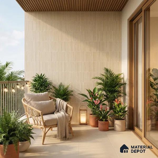 Punch Wall Tile TL 07946 F Warm Avorio Decor 4 ft x 2 ft Matte Finish Vitrified - 9 mm | Suitable For Living Room, Bathroom, Foyer, Courtyard, Dining & Highlighter Wall
