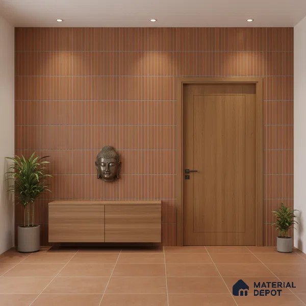 Punch Floor & Wall Tile TL 07946 O Warm Cotto Decor-2 4 ft x 2 ft Matte Finish Vitrified Tile - 9 mm | Suitable For living Room, Bedroom, Bathroom