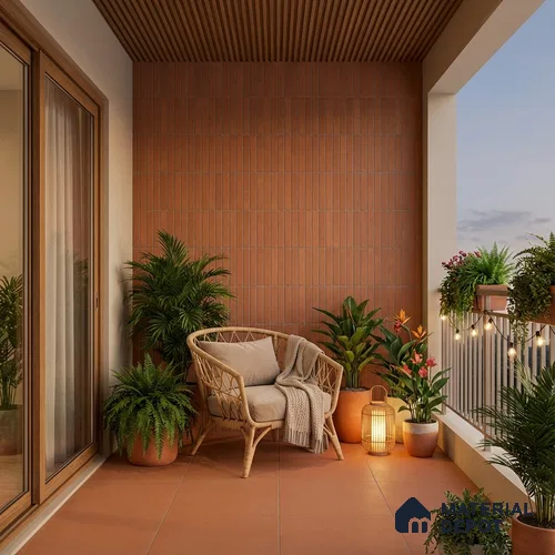 Punch Wall Tile TL 07946 O Warm Cotto Decor 4 ft x 2 ft Matte Finish Vitrified - 9 mm | Suitable For Living Room, Bathroom, Foyer, Courtyard, Dining & Highlighter Wall