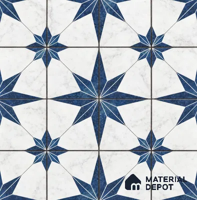Multifired Moroccan Floor & Wall Tile TL 07950 Caspian Veil 2 ft x 2 ft Vitrified Matte Finish - 9 mm | Suitable for Living Room, Bathroom, Kitchen & Backsplash