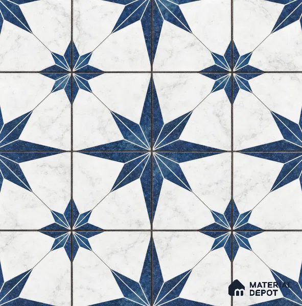 Multifired Moroccan Floor & Wall Tile TL 07950 Caspian Veil 2 ft x 2 ft Vitrified Matte Finish - 9 mm | Suitable for Living Room, Bathroom, Kitchen & Backsplash