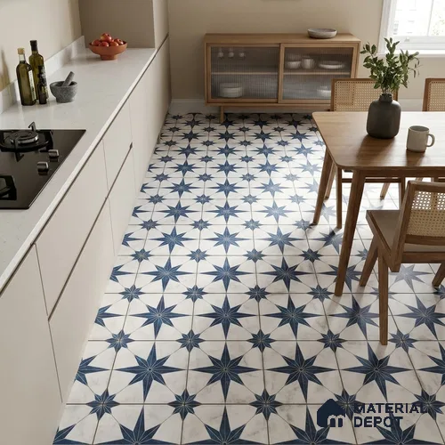 Multifired Moroccan Floor & Wall Tile TL 07950 Caspian Veil 2 ft x 2 ft Vitrified Matte Finish - 9 mm | Suitable for Living Room, Bathroom, Kitchen & Backsplash