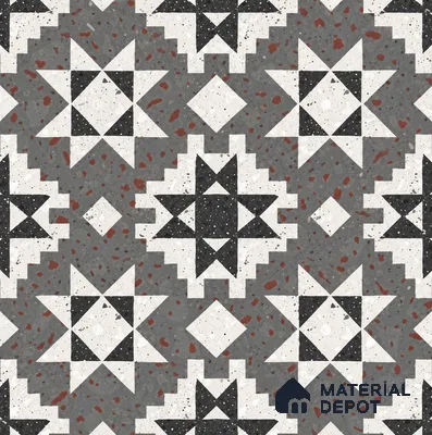 Multifired Moroccan Floor & Wall Tile TL 07951 Moonlit Alloy 2 ft x 2 ft Vitrified Matte Finish - 9 mm | Suitable for Living Room, Bathroom, Kitchen & Backsplash