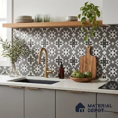 Multifired Moroccan Floor & Wall Tile TL 07951 Moonlit Alloy 2 ft x 2 ft Vitrified Matte Finish - 9 mm | Suitable for Living Room, Bathroom, Kitchen & Backsplash