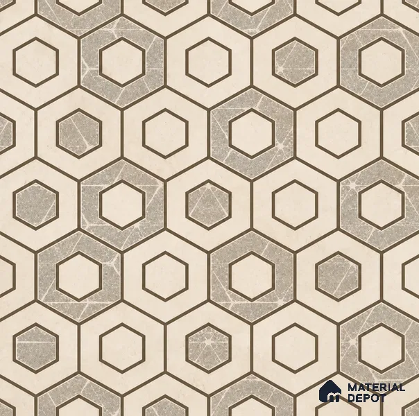 Multifired Moroccan Floor & Wall Tile TL 07954 Titan Halo 2 ft x 2 ft Vitrified Matte Finish - 9 mm | Suitable for Living Room, Bathroom, Kitchen & Backsplash
