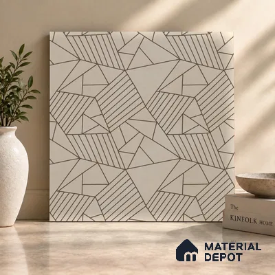 Multifired Moroccan Floor & Wall Tile TL 07955 Lunar Drift 2 ft x 2 ft Vitrified Matte Finish - 9 mm | Suitable for Living Room, Bathroom, Kitchen & Backsplash
