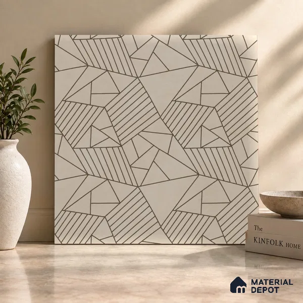 Multifired Moroccan Floor & Wall Tile TL 07955 Lunar Drift 2 ft x 2 ft Vitrified Matte Finish - 9 mm | Suitable for Living Room, Bathroom, Kitchen & Backsplash
