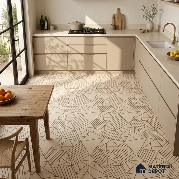 Multifired Moroccan Floor & Wall Tile TL 07955 Lunar Drift 2 ft x 2 ft Vitrified Matte Finish - 9 mm | Suitable for Living Room, Bathroom, Kitchen & Backsplash