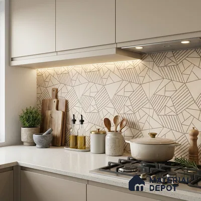 Multifired Moroccan Floor & Wall Tile TL 07955 Lunar Drift 2 ft x 2 ft Vitrified Matte Finish - 9 mm | Suitable for Living Room, Bathroom, Kitchen & Backsplash