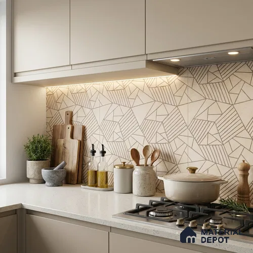 Multifired Moroccan Floor & Wall Tile TL 07955 Lunar Drift 2 ft x 2 ft Vitrified Matte Finish - 9 mm | Suitable for Living Room, Bathroom, Kitchen & Backsplash