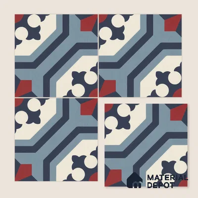 Multifired Moroccan Floor & Wall Tile TL 07956 C Obsidian Silk 12 x 12 inch Vitrified Matte Finish - 9 mm | Suitable for Living Room, Bathroom, Kitchen & Backsplash