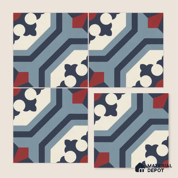 Multifired Moroccan Floor & Wall Tile TL 07956 C Obsidian Silk 12 x 12 inch Vitrified Matte Finish - 9 mm | Suitable for Living Room, Bathroom, Kitchen & Backsplash