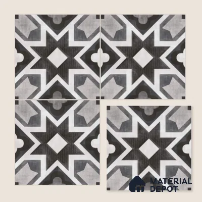 Multifired Moroccan Floor & Wall Tile TL 07956 E Andes Ash 12 x 12 inch Vitrified Matte Finish - 9 mm | Suitable for Living Room, Bathroom, Kitchen & Backsplash