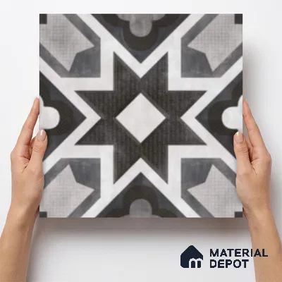 Multifired Moroccan Floor & Wall Tile TL 07956 E Andes Ash 12 x 12 inch Vitrified Matte Finish - 9 mm | Suitable for Living Room, Bathroom, Kitchen & Backsplash