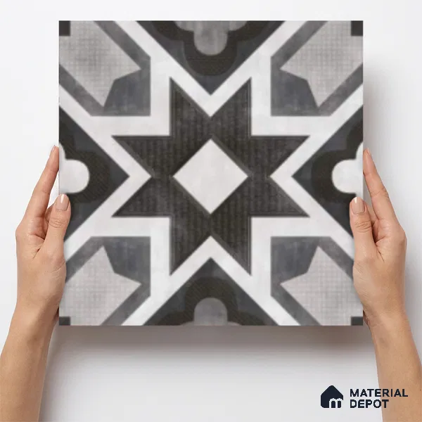 Multifired Moroccan Floor & Wall Tile TL 07956 E Andes Ash 12 x 12 inch Vitrified Matte Finish - 9 mm | Suitable for Living Room, Bathroom, Kitchen & Backsplash