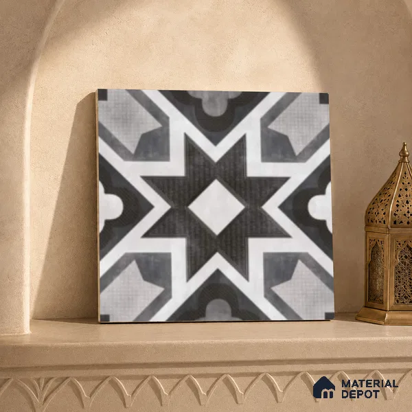 Multifired Moroccan Floor & Wall Tile TL 07956 E Andes Ash 12 x 12 inch Vitrified Matte Finish - 9 mm | Suitable for Living Room, Bathroom, Kitchen & Backsplash