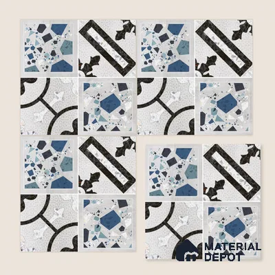 Multifired Moroccan Floor & Wall Tile TL 07956 F Cendre Alloy 12 x 12 inch Vitrified Matte Finish - 9 mm | Suitable for Living Room, Bathroom, Kitchen & Backsplash