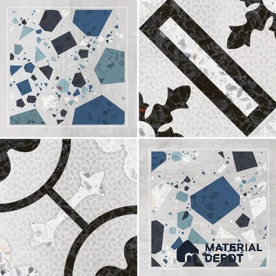 Multifired Moroccan Floor & Wall Tile TL 07956 F Cendre Alloy 12 x 12 inch Vitrified Matte Finish - 9 mm | Suitable for Living Room, Bathroom, Kitchen & Backsplash