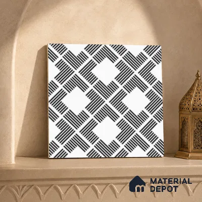 Multifired Moroccan Floor & Wall Tile TL 07959 G Zinc Whisper 12 x 12 inch Vitrified Matte Finish - 9 mm | Suitable for Living Room, Bathroom, Kitchen & Backsplash
