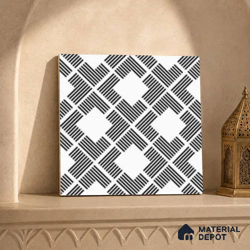 Multifired Moroccan Floor & Wall Tile TL 07959 G Zinc Whisper 12 x 12 inch Vitrified Matte Finish - 9 mm | Suitable for Living Room, Bathroom, Kitchen & Backsplash