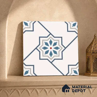 Multifired Moroccan Floor & Wall Tile TL 07956 Sevilla Smoke 12 x 12 inch Vitrified Matte Finish - 9 mm | Suitable for Living Room, Bathroom, Kitchen & Backsplash