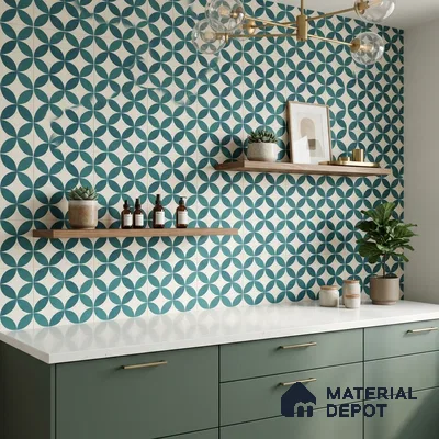 Multifired Moroccan Floor & Wall Tile TL 07957 Tyrrhenian Blue 12 x 12 inch Vitrified Matte Finish - 9 mm | Suitable for Living Room, Bathroom, Kitchen & Backsplash