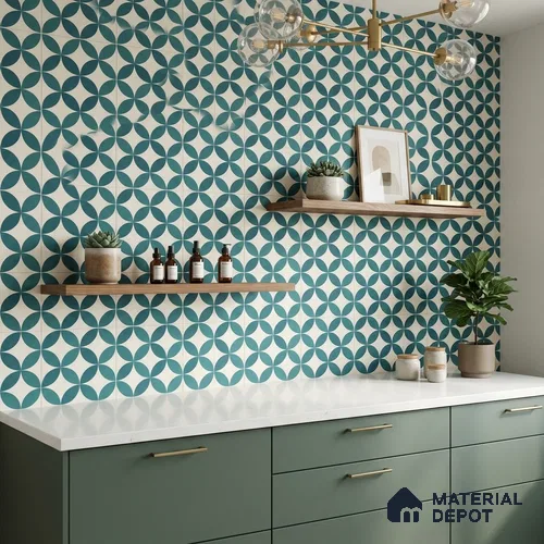 Multifired Moroccan Floor & Wall Tile TL 07957 Tyrrhenian Blue 12 x 12 inch Vitrified Matte Finish - 9 mm | Suitable for Living Room, Bathroom, Kitchen & Backsplash | Image 02