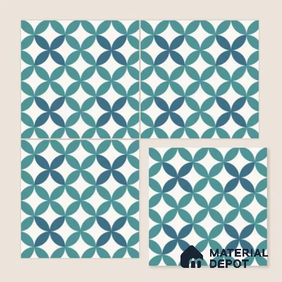 Multifired Moroccan Floor & Wall Tile TL 07957 Tyrrhenian Blue 12 x 12 inch Vitrified Matte Finish - 9 mm | Suitable for Living Room, Bathroom, Kitchen & Backsplash