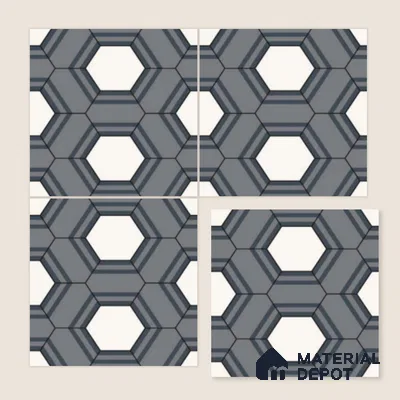 Multifired Moroccan Floor & Wall Tile TL 07960 Nocturne Pearl 12 x 12 inch Vitrified Matte Finish - 9 mm | Suitable for Living Room, Bathroom, Kitchen & Backsplash