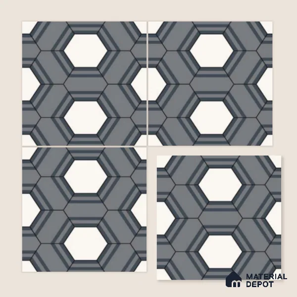Multifired Moroccan Floor & Wall Tile TL 07960 Nocturne Pearl 12 x 12 inch Vitrified Matte Finish - 9 mm | Suitable for Living Room, Bathroom, Kitchen & Backsplash